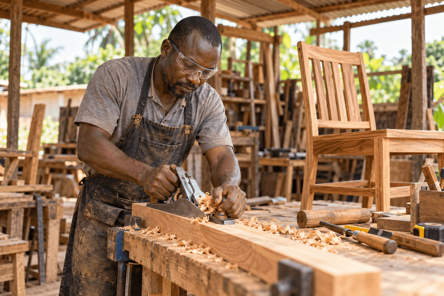 Carpentry artisan at work