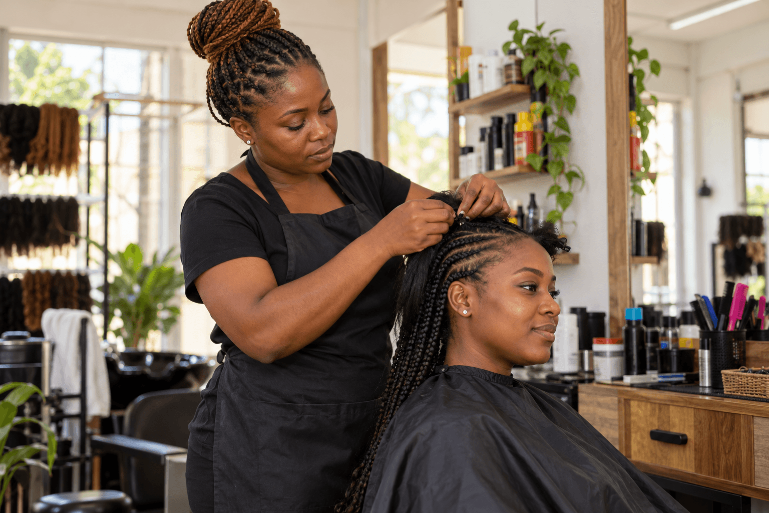 Hairdressing artisan at work